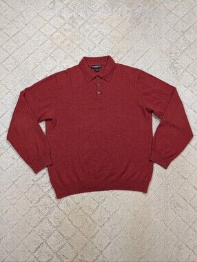 Joseph & Lyman Sweater Mens XL Red Maroon Polo Cashmere Casual Preppy